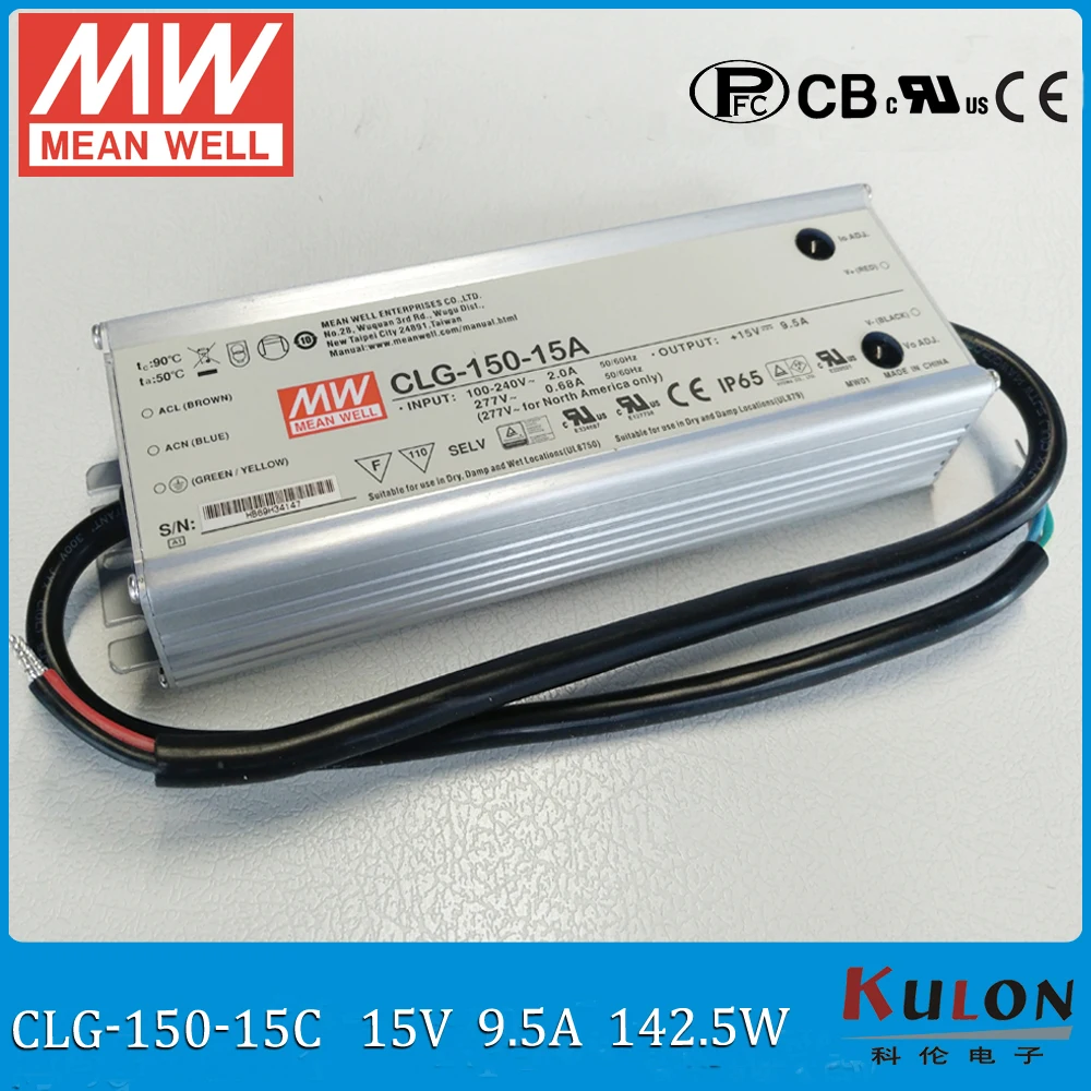 

Original MEAN WELL 150W 15V LED driver CLG-150-15C 150W 9.5A terminal block connect meanwell adjustable LED power supply 15V