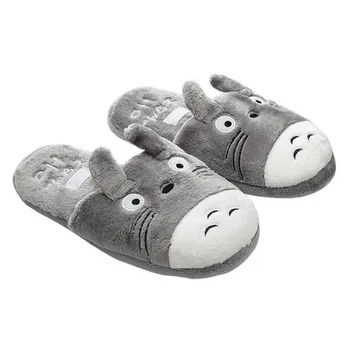 

Dropshipping Totoro Cute Cat Cartoon Animal Women/men Couples Home Slipper for Indoor House Bedroom Flats Warm Winter Shoes