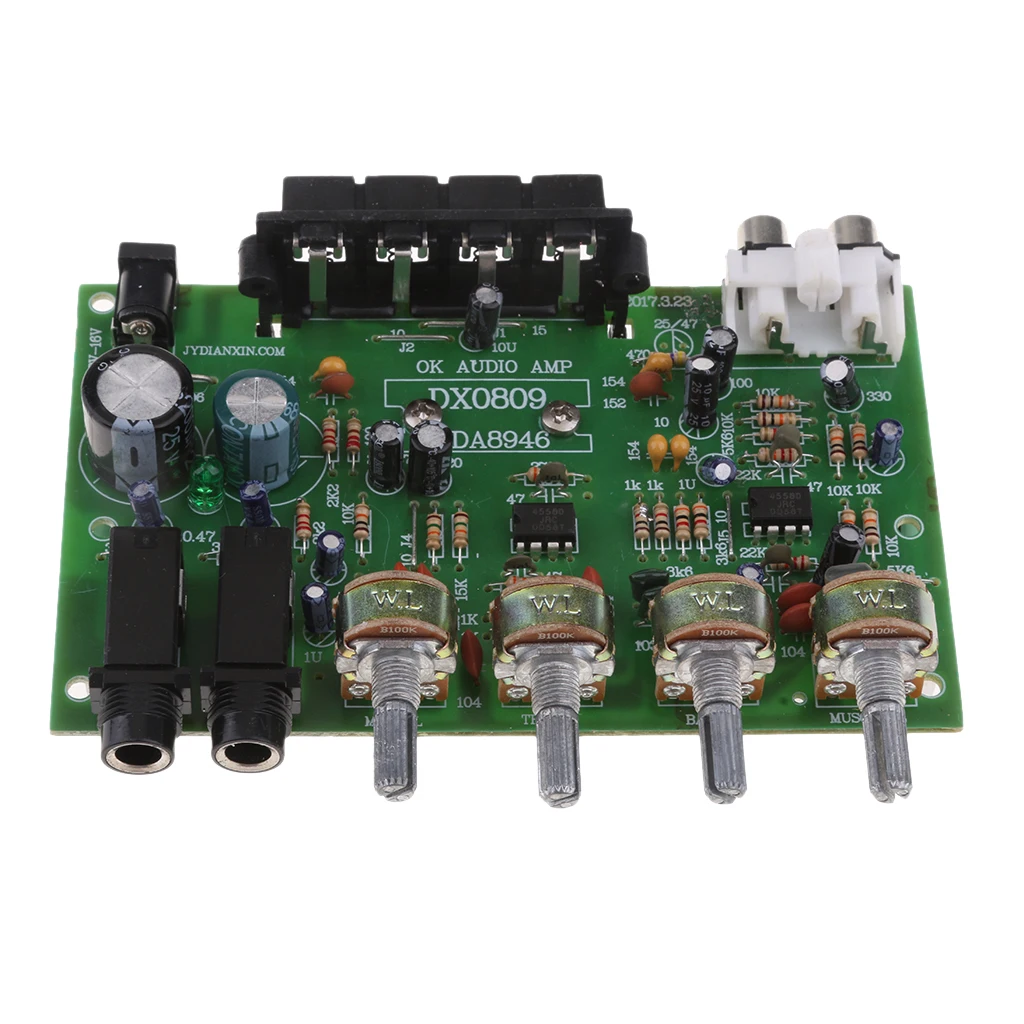 

DX0809 60W Hi-Fi Stereo Audio Power Amplifier Volume Tone Control Board Kit Modulo amplificador estereo stereo sap module