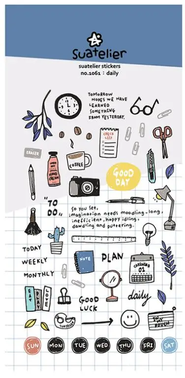 

Cute Daily Stationery PVC Sticker 15*11cm 1 Piece DIY Journal Decoration Scrapbooking Supplies Gift
