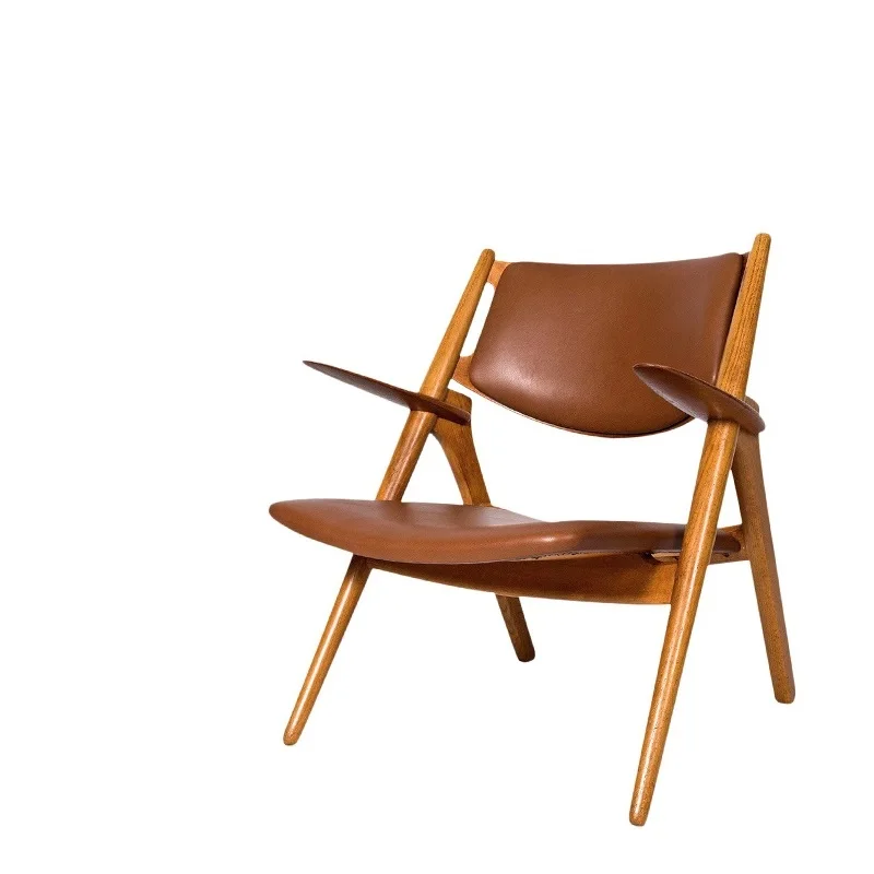 

Sweden Design Wood Chair with Authentic Leather Upholstery