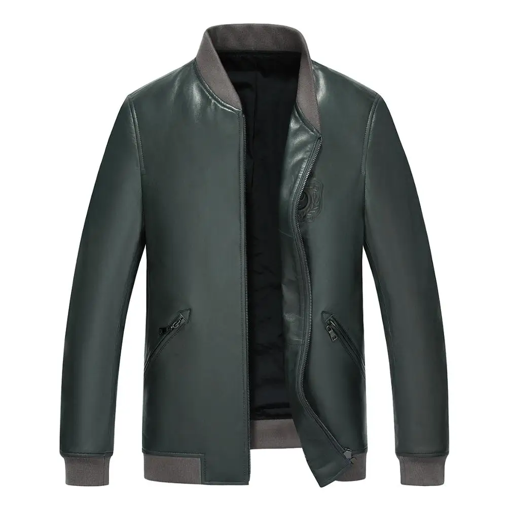 Clearance Golomise&Imbettuy Men Fashion Real/Genuine Sheepskin Leather Jacket/Coat Overcoat 3