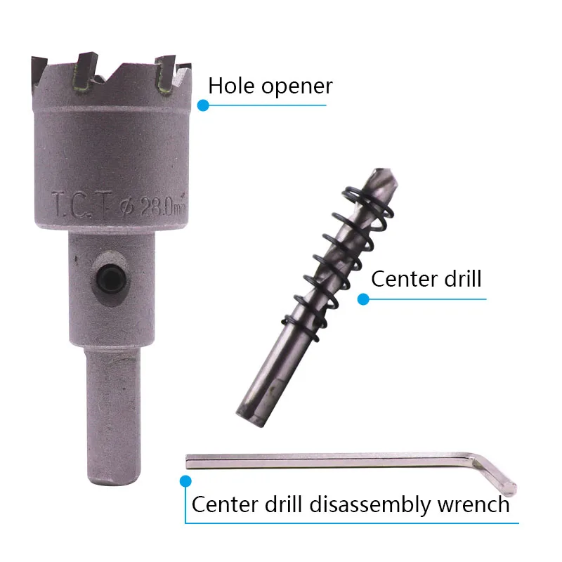 TCT Carbide Alloy Material HSS Drills Bit Hole Saw Set for Stainless Steel Cast Iron Panel Metal Alloy cutting tools 16-120mm