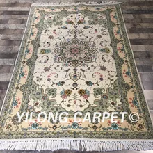 Yilong 4'x6' handknotted Классические Цветочные ковры прочный персидский ручной ковёр из шелка и шерсти(WY2062S4x6
