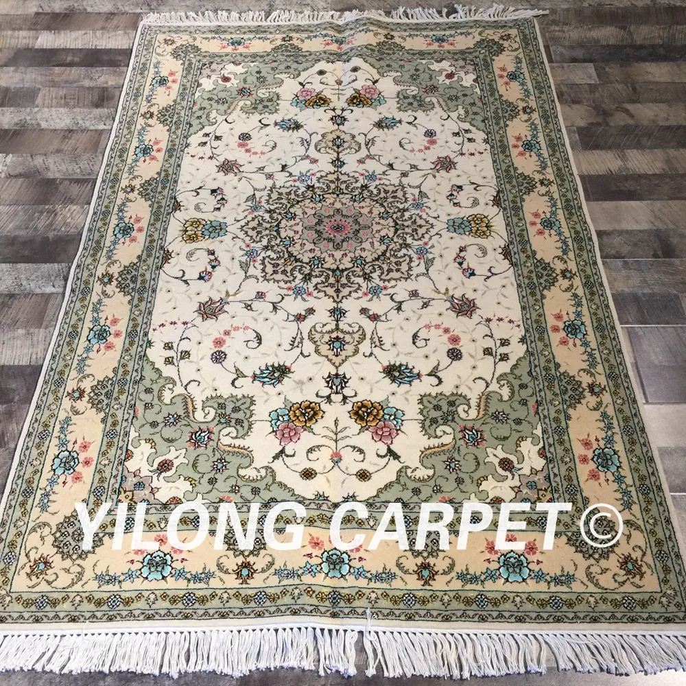 Yilong 4'x6' Handknotted Classic Floral Rugs Durable Persian Handmade