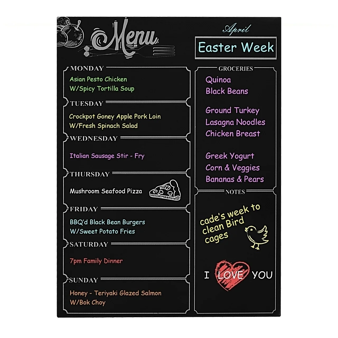 

Latest Brand New Large Magnetic Whiteboard Memo Notice Board Weekly Planner Organiser Dry Erase Fridge magnets( 30 cmx40cm)