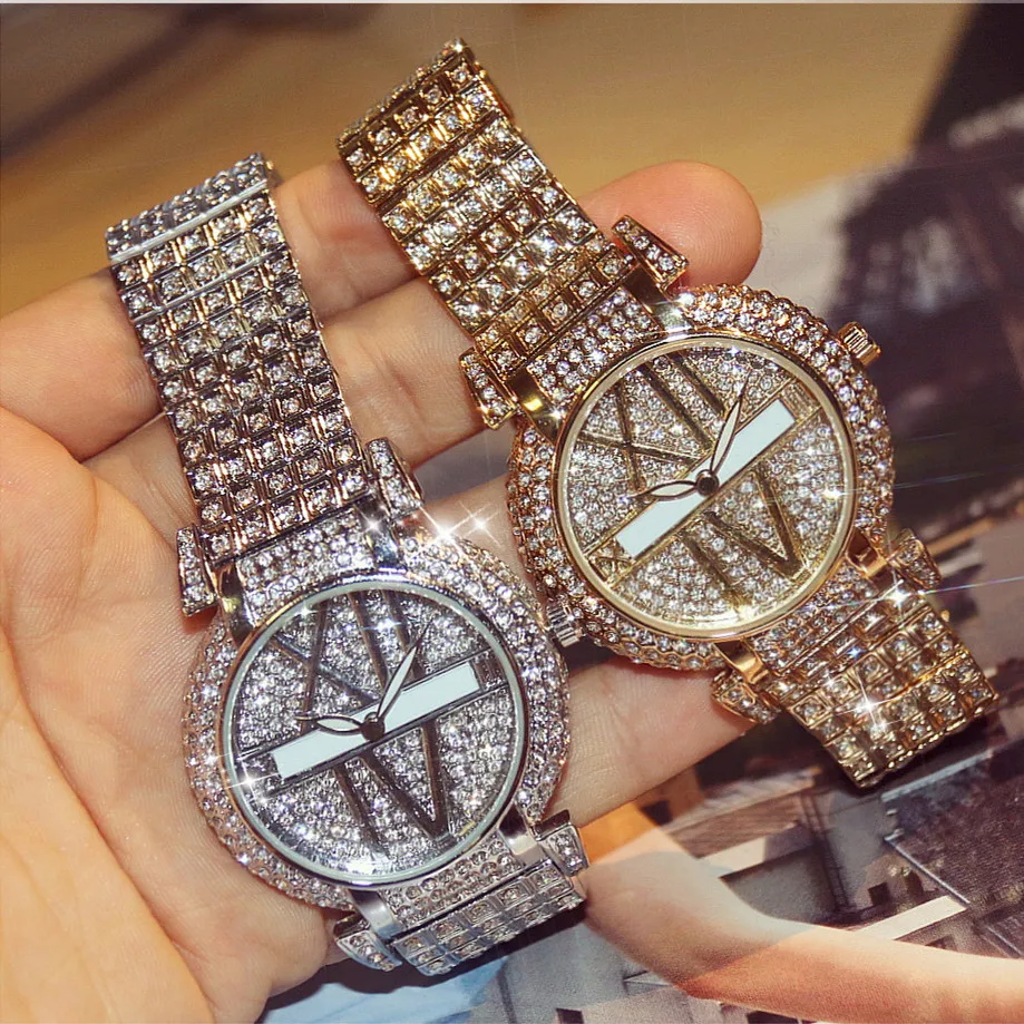 Роскошные женские часы с бриллиантами, модный бренд, браслет из нержавеющей стали, наручные часы, женские дизайнерские кварцевые часы, часы для женщин