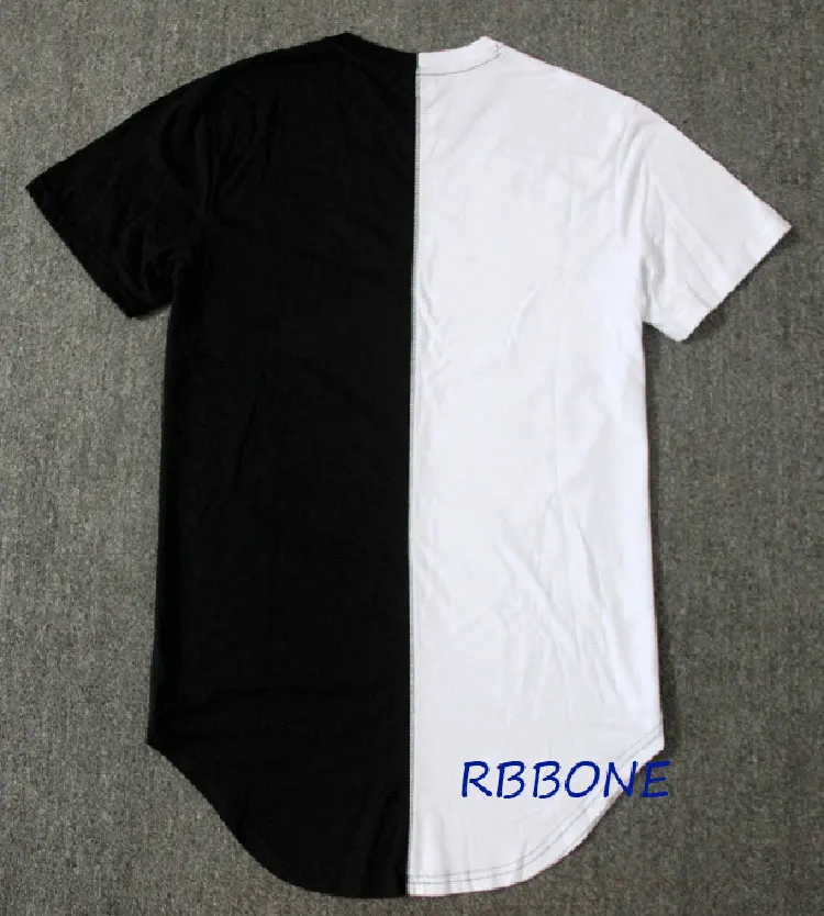 Goedkoop Half zwart wit Nieuwe Designer 2019 Mannen Zomer Extended T shirt Hip Hop Street Fashion Casual Korte Mouw T shirt Mannen