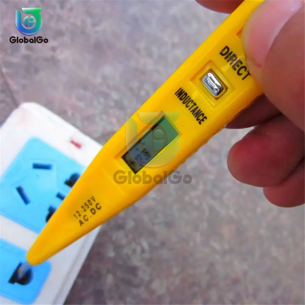 새로운 디지털 12V-250V DC AC 전압 검출기 비접촉 테스터 펜 테스터 미터 볼트 전기 테스트 AC/DC 전압 센서