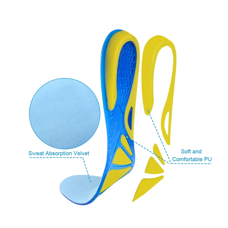 Soumit/силиконовые гелевые стельки для мужчин и женщин; спортивная обувь; подошва; Ортопедическая поддержка свода стопы; фасциит; Подошвенная вставка; пяточная шпора; подушечка