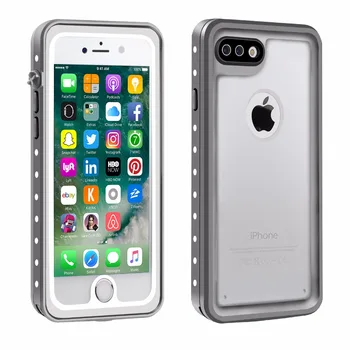 

For iPhone 7 8 Waterproof case Shock Dirt Snow Proof Protection With Touch ID Case Cover for iPhone 7 8 Plus Clear Redpepper