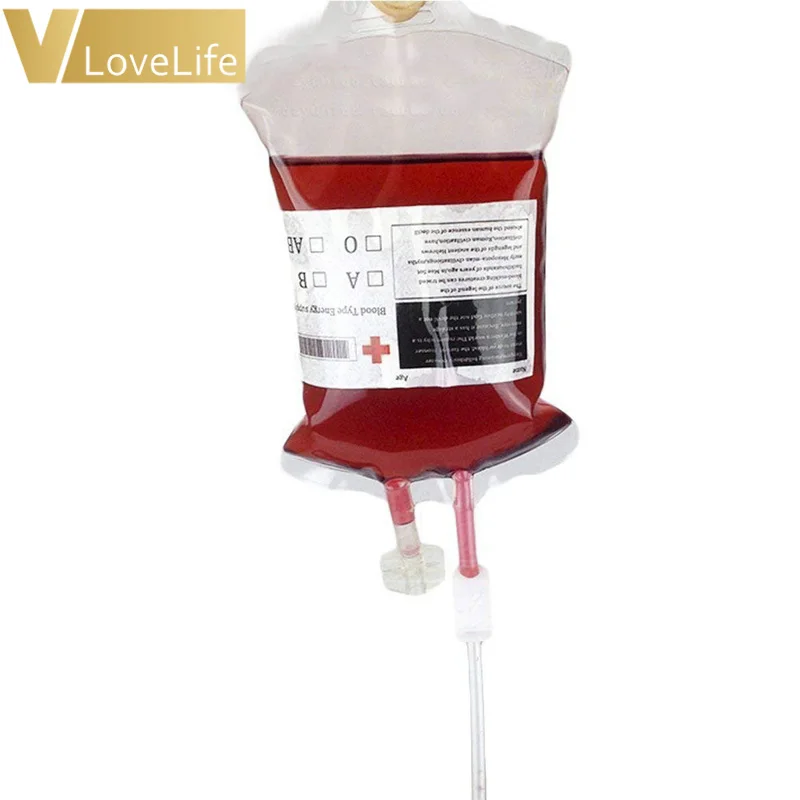 

1 PCS Clear Halloween Food Grade PVC Drink Bag 350ML The Vampire Diaries Cosplay Blood Bag Props Halloween Decoration Supplies