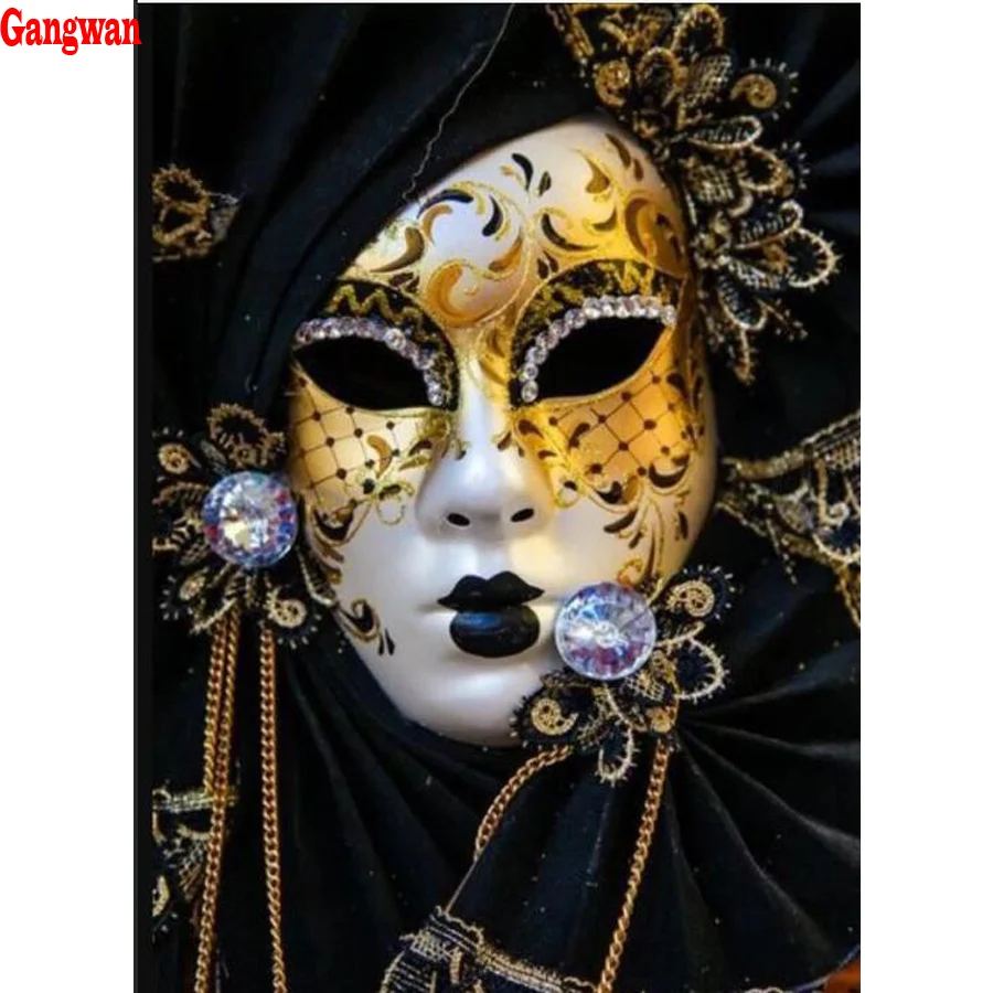 

5D DIY Diamond Painting Woman Fairy Mask image Diamond Embroidery Full Square round stone home Decoration Rhinestone mosaic icon