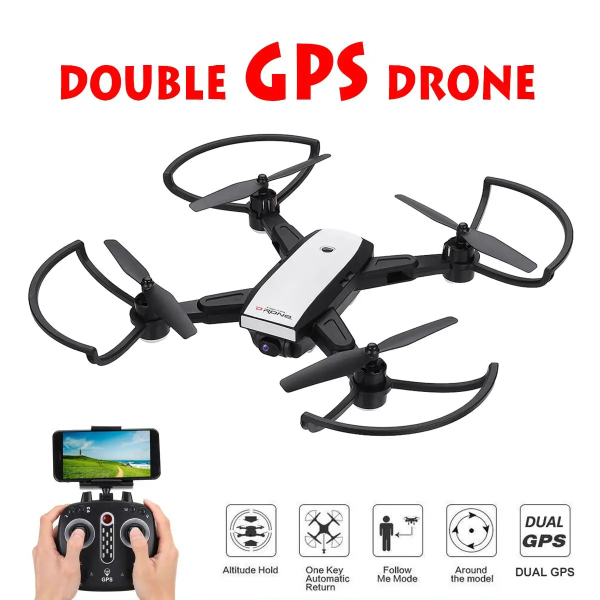 

Foldable Camera Drones GPS X28G Dual GPS Wireless RC Quadcopter Camera Drone 2.4GHz 4CH 720P 5MP VR Double GPS Camera Drones