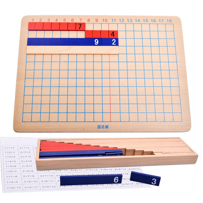 

New 1 Set Montessori Wooden Toy Baby Addition And Subtraction Multiplication Division Board Game Educational Toy For Children