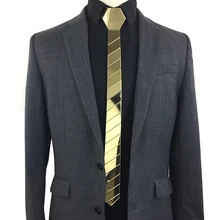 Геометрический акриловый Золотой зеркальный модный лоскутный стиль тонкий Простой галстук мужские Узкие галстуки