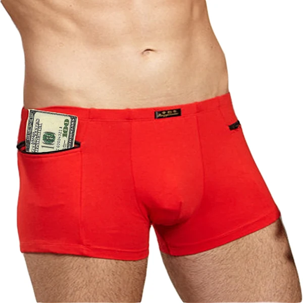 Mens Underwear Cotton Men's Zipper Underwear Solid Double Zipper