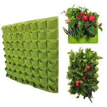 Sac de culture mural suspendu Vertical, 64/72 poches, sacs de plantation verts, jardinage, semis de légumes, fournitures de jardin pour la maison