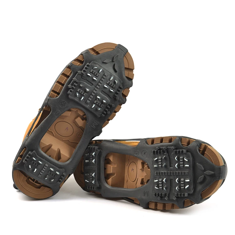 Cena Do chodzenia buty antypoślizgowe Ice Gripper zima 24 zęby Ice Claw śnieg pokrowiec na buty na świeżym powietrzu przyjazne dla środowiska TPE czarny akcesoria do obuwia