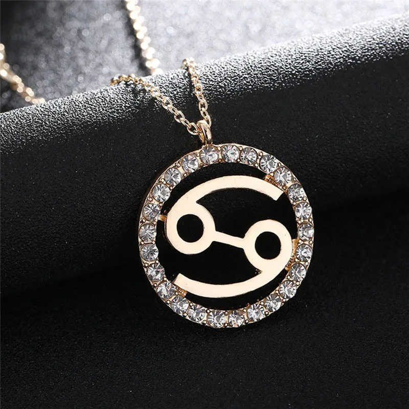 

ROMAD 12 Zodiac Constellations Pendants Necklaces For Women Men 585 Gold Men Jewelry 2018 Fashion Birthday Gifts R4