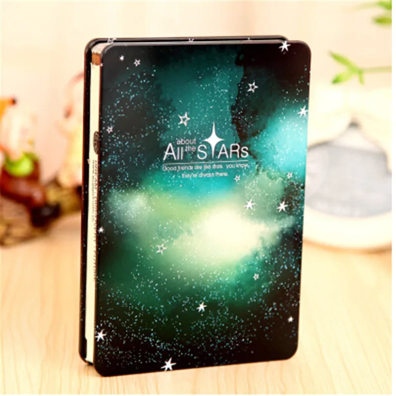 

Fromthenon All the Stars Silent Night Hardcover Notebook for Gift Stationery Diary Color Page Notepad with Metal Cover