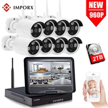 IMPORX 8CH 960P Беспроводной NVR комплекты 1" ЖК-дисплей наружная безопасность 1.3MP IP камера видеонаблюдения wifi cctv камера система