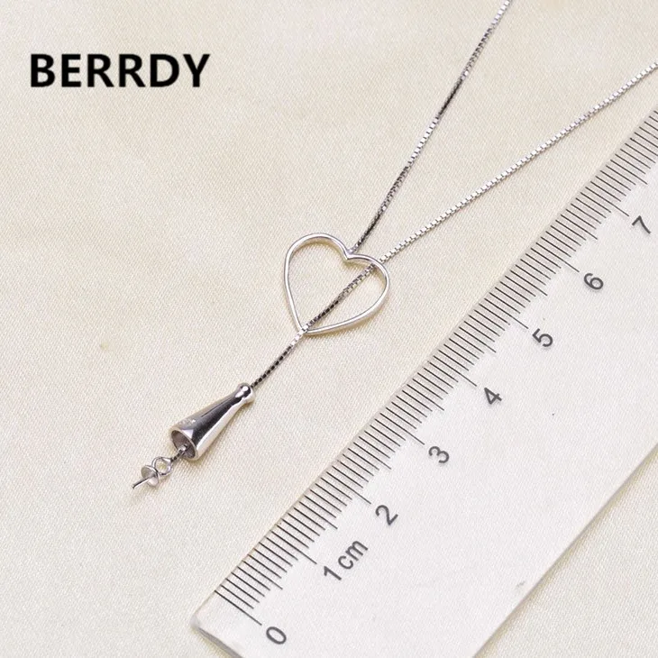 

925 Sterling Silver Fashion Pearl Necklace Mounting, Charm Necklace Settings Jewelry Parts Fittings Charm Accessories