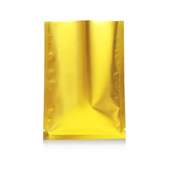 

100pcs Gold aluminum foil open top bag small flat bottom heat seal bags food candy gift powder packing pouch