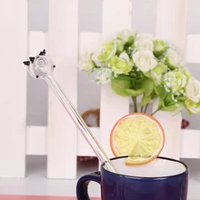 Cute Decorated Glass Straw