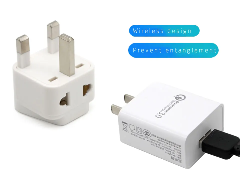 1PC Universal EU US AU to UK 3 Pin AC Power Socket Plug Travel Wall Charger Outlet Adapter Converter Connector UK plug White (11)