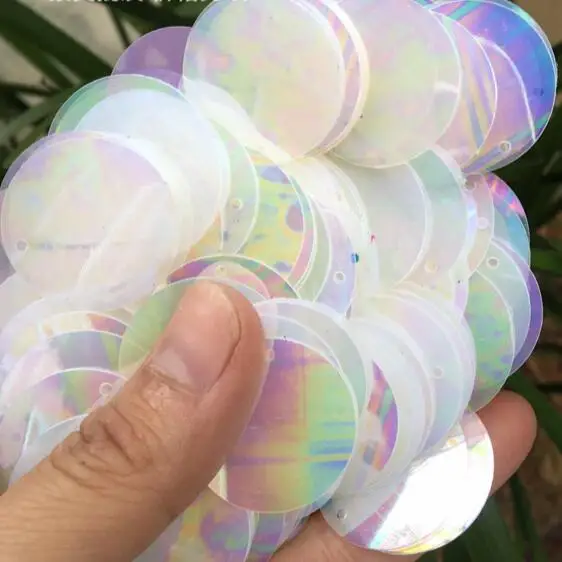 

SICODA 250g white iridescent round sequins 5mm-50mm circular side hole color white color piece sequins sequins with hole scales