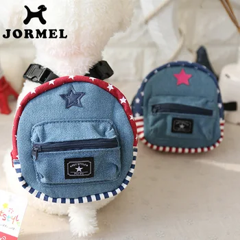 

JORMEL Printed Bag Pet Backpack Dog Harnesses Leashes Set Pet American Style Rope Leading Products for Animals