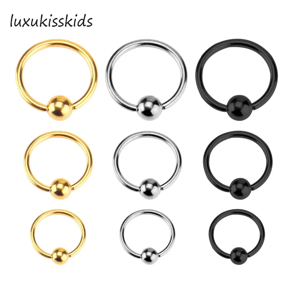 

LUXUKISSKIDS Fashion 9pcs/lot Goth Punk Lip Ear Nose Clip On Piercing Nose Lip Hoop Rings Earrings Golden Rose Gold body jewelry