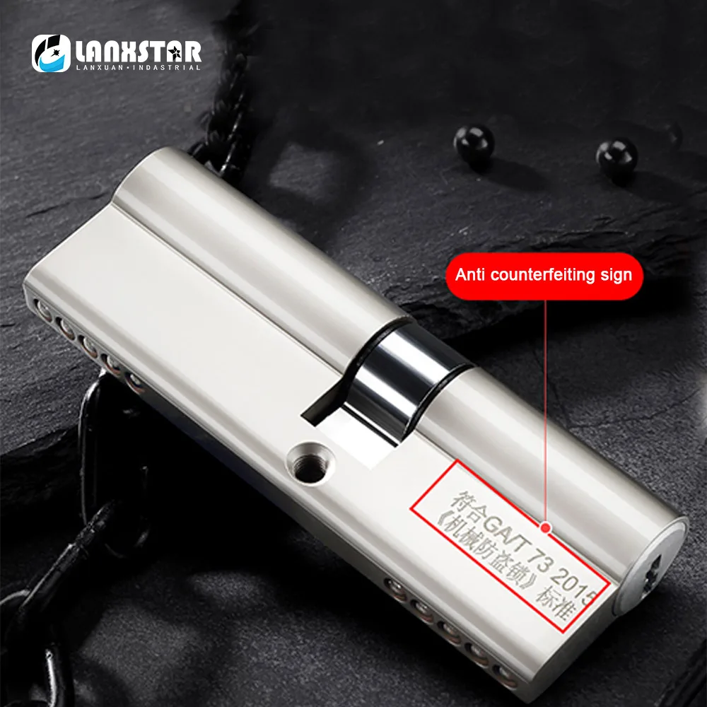 LANXSTAR Brass Cylinder Anti-theft Door Lock Core Universal Copper Chrome Plated Customize Cylinders door lock cylinder door lock accessories