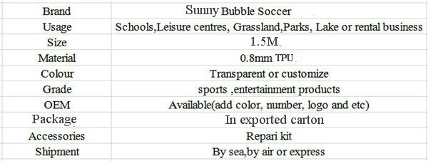 Bubble Soccer Factory,, TPU 1,5 M для взрослых, Bubble football, шар для зорбинга, бамперный мяч, шар для хомяка человека