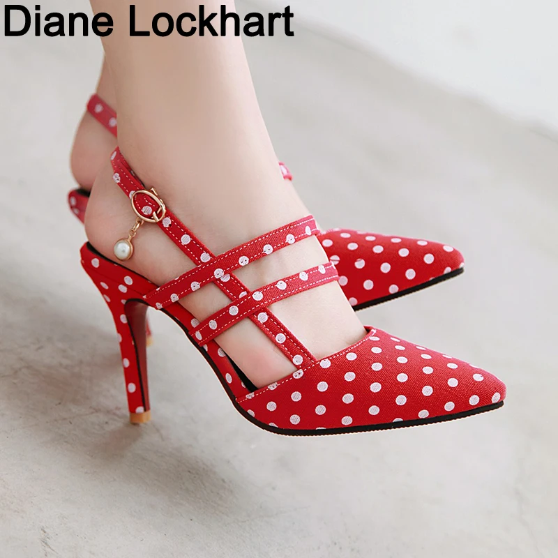 red polka dot shoes