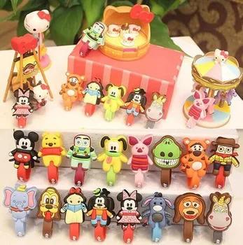 

Newest 100pcs/lot Cartoon Animals Cable Winder Clip Earphone Winder Earbud Silicone USB Cable Cord Holder Free shipping