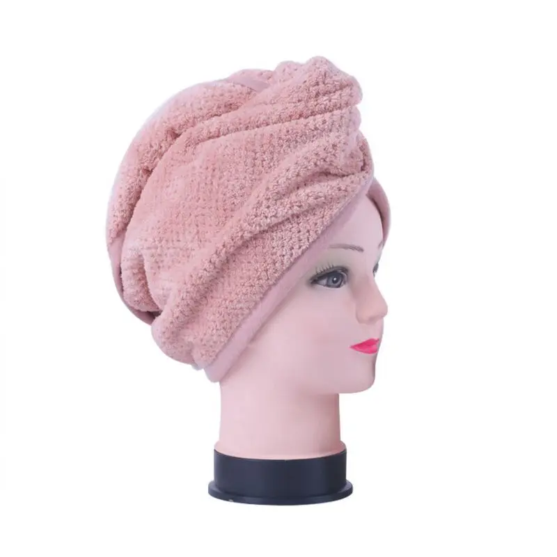 

Shower Cap Coral Velvet Solid Color Ladies Shower Cap Bath Super Absorbent Fast Drying Fiber Towel Dry Hair Salon Towe Hotel