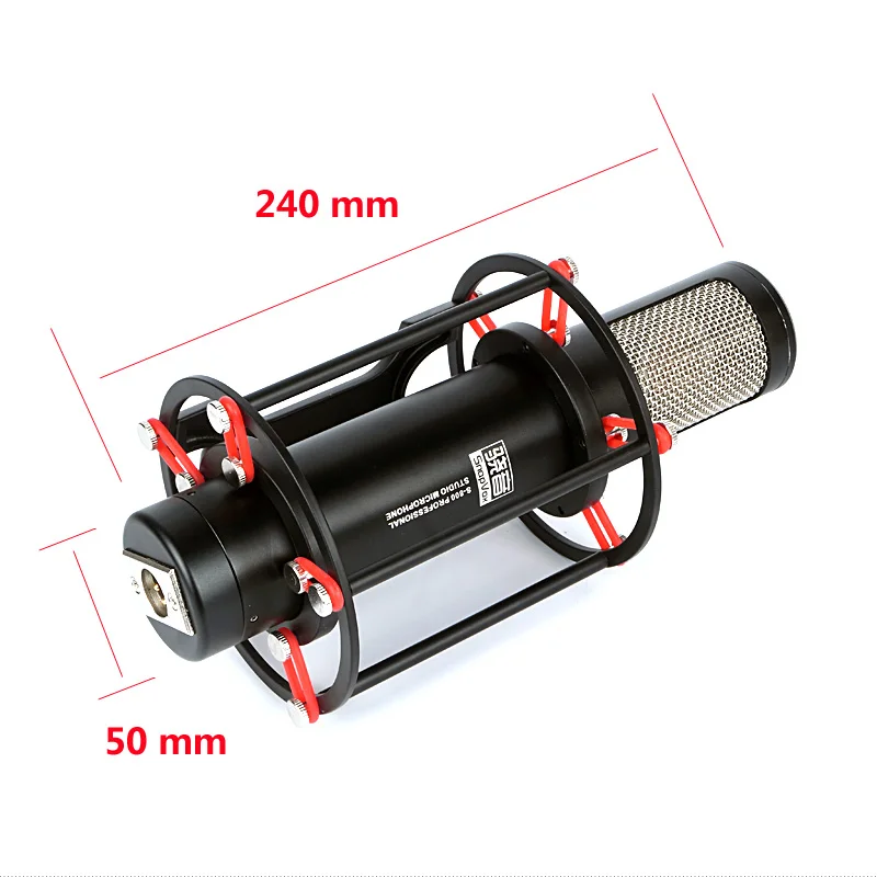 

Free Shipping 34 mm Large Diaphragm Cartridge Professional Condenser Studio Recording Microphone Mic Broadcast Shock Mount Stand