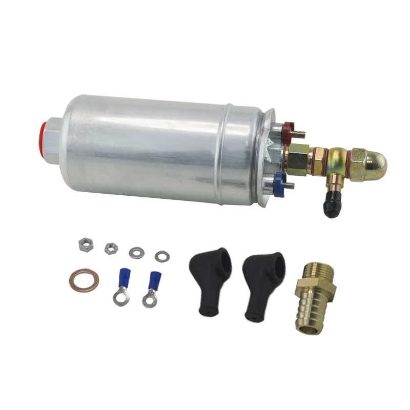 Vr-bomba de combustível externa 0580 254 044 bomba de combustível com kit de montagem banjo adaptador de mangueira união 8mm saída cauda-4