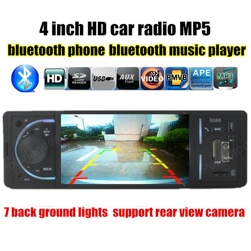 

Car Stereo Radio MP4 Player 4 inch HD TFT 12V Car Audio Video MP5 FM/USB/TF/ support rear camera bluetooth hands free