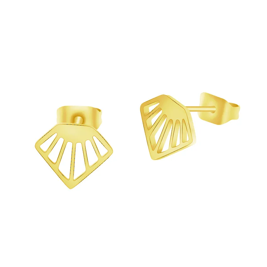

Fashion Oorbellen Stainless Steel Geomatric Cone Triangle Stud Earrings Women Men Jewelry Rose Gold Earring Christmas Gift