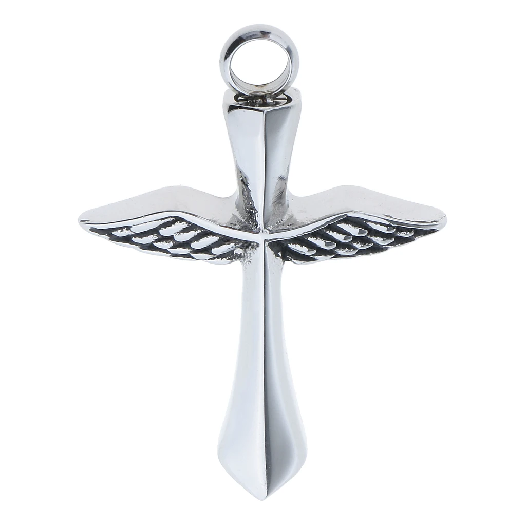 Keepsake Urn Jewelry Bless Cross Angel Wing Cremation Pendant for ashes