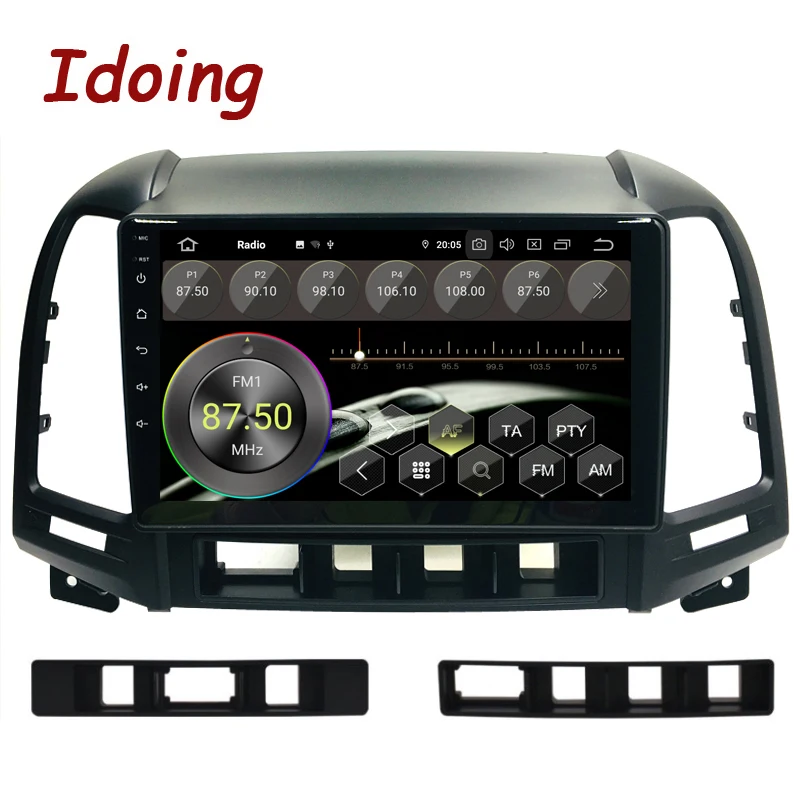 Perfect Idoing 9"2.5D IPS Car Android9.0 Radio Multimedia Player For Hyundai Santa Fe 2 2006-2012 GPS Navigation PX5 4G+64G Octa Core 2