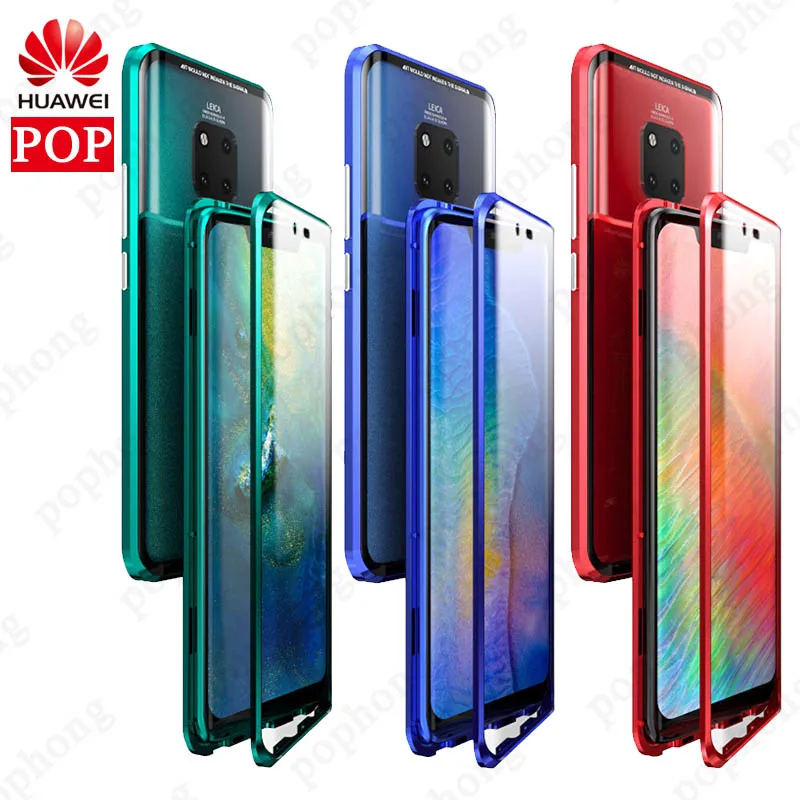 Роскошный защитный чехол из закаленного стекла для телефона Магнитный Huawei Mate 20