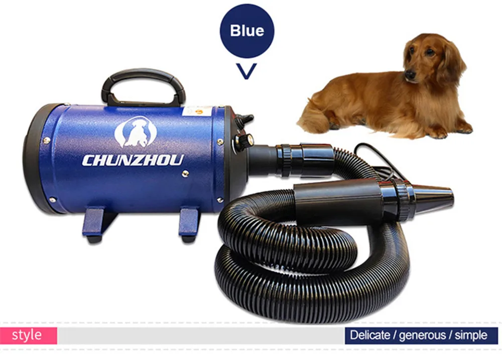 

2019 New Dog Grooming Dryer Cheap Pet Hair Dryer Blower 220v/110v 2400w Eu Plug Pink Blue Color BS-2400 Lovely Dog Modeling