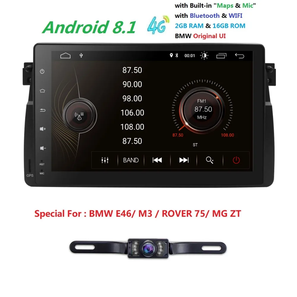 Hizpo 9 &quot4G Android 8 0/8 1 автомобиля gps для BMW E46 M3 MG Rover 75 1999 2000 2001 2002 2003 2004 ZT мультимедийный