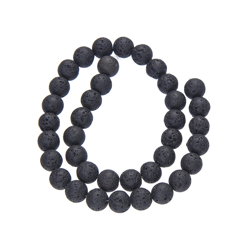 Neovivi, натуральный камень, круглые вулканические бусины, черный камень лавы, бусины для изготовления ювелирных изделий, модные браслеты для женщин и мужчин, бусин