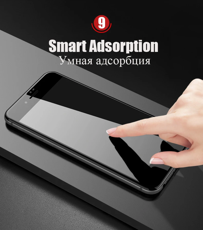 TOMKAS Glass For iPhone 7 8 Screen Protectors 4D Round Curved Edge Full Cover Protective For iPhone 7 8 Plus Tempered Glass