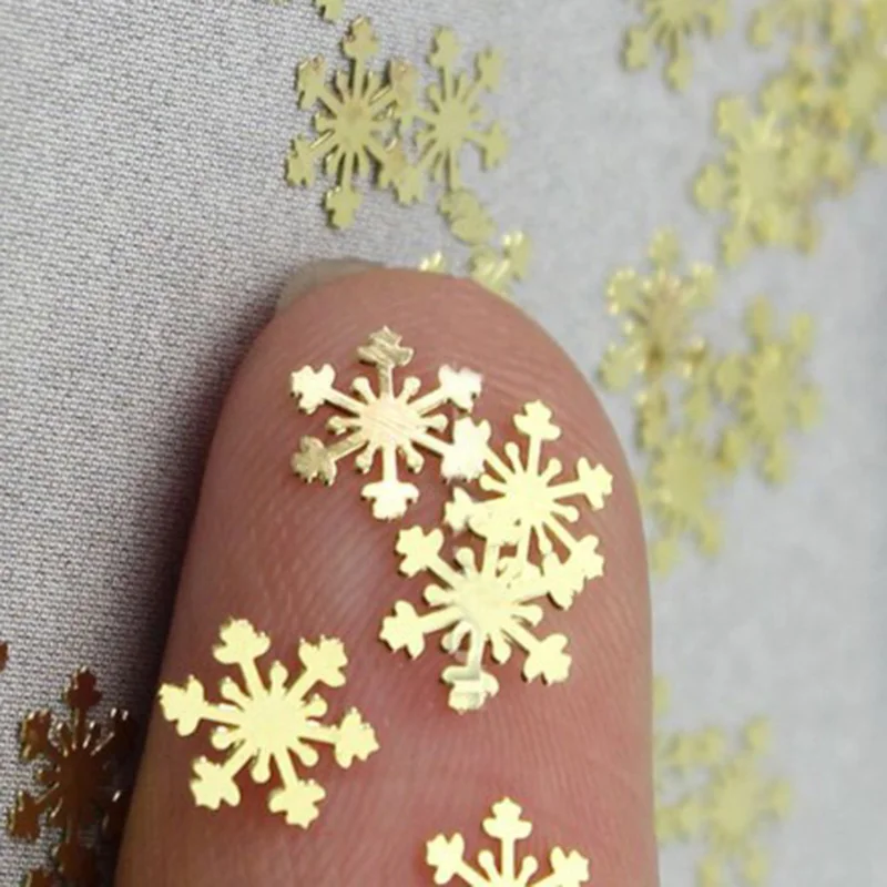 100 шт./компл. Снежинка художественное оформление ногтей наклейки металлического сплава колеса 3D накладные ногти наклепки MH88